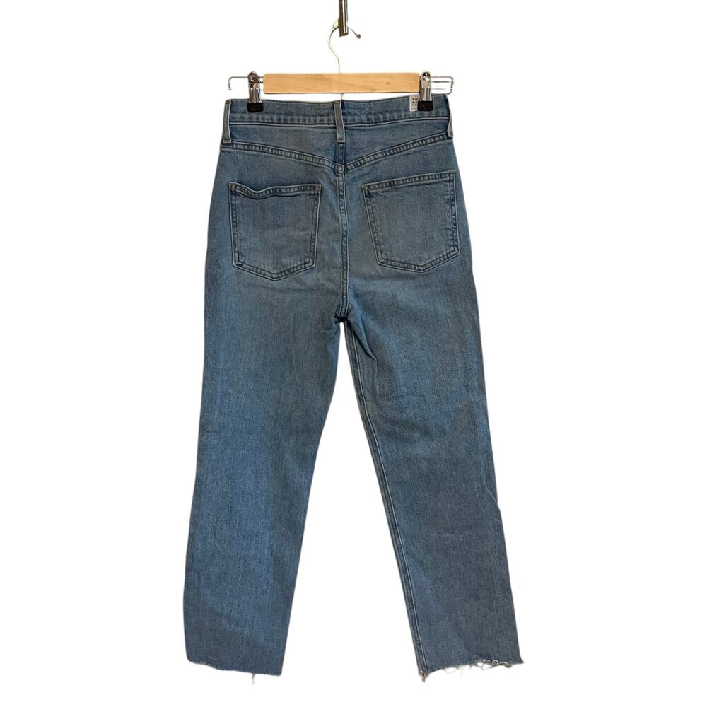 Frank & Eileen Jeans Monaghan Raw Hem Straight Leg Blue Light Wash Size 26 - Picture 3 of 10